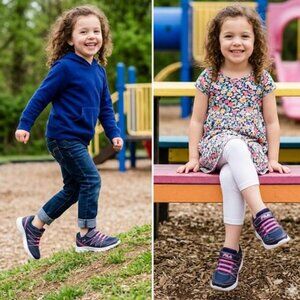 FILA Girls Navy & Hot Pink Athletic Sneakers | Toddler Size 10